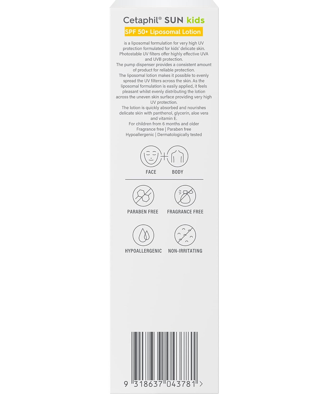 Cetaphil Sun Kids SPF 50+ Liposomal Lotion Sun Protection for All Skin Types - 150ml - MINIMEE KIDS