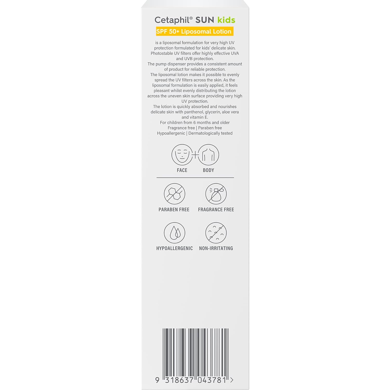 Cetaphil Sun Kids SPF 50+ Liposomal Lotion Sun Protection for All Skin Types - 150ml - MINIMEE KIDS