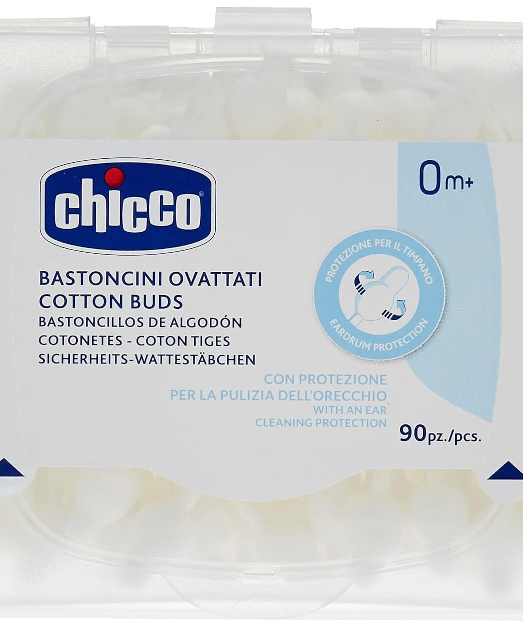Chicco biodegradable Cotton Buds with Eardrum Protection - 90 Pcs