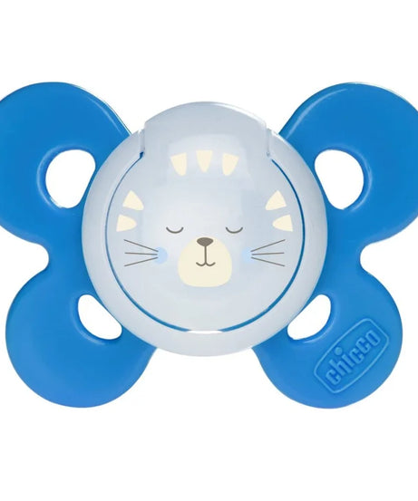 Chicco PhysioForma Comfort Glow in the Dark Silicone Pacifier, Pink & blue, 16–36 Months | Clinically Tested Orthodontic Design | Supports Baby's Breathing | BPA-Free