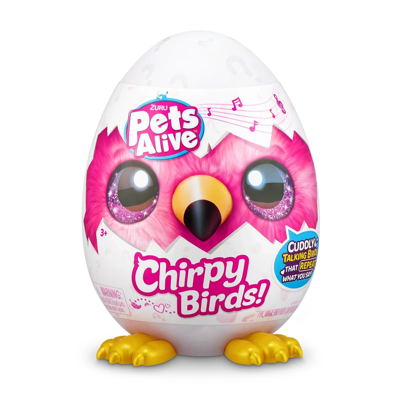 ZURU Pets Alive Chirpy Birds | Electronic Pet That Speaks with Giant Surprise Egg, Stickers, Comb, and Fluffy Clay