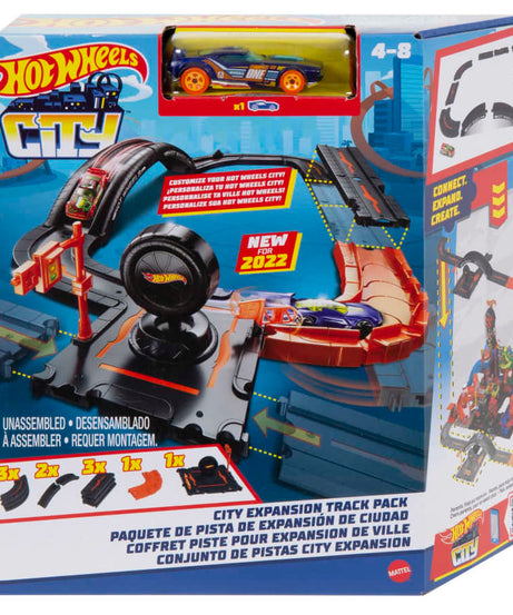 Hot Wheels City Expansion Track Pack | 10-Piece Track Set With 1 Car | Build & Expand Your Hot Wheels City | 4+ Years - HDN95