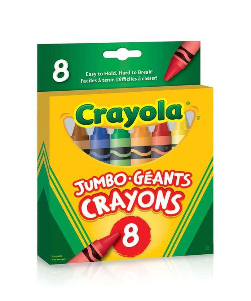 Crayola Jumbo Crayons 8-Count – Easy-to-Hold Non-Toxic Wax Crayons for Toddlers and Kids | Classic Colours | Break-Resistant, Double-Wrapped Design for Durable Art Fun - MINIMEE KIDS