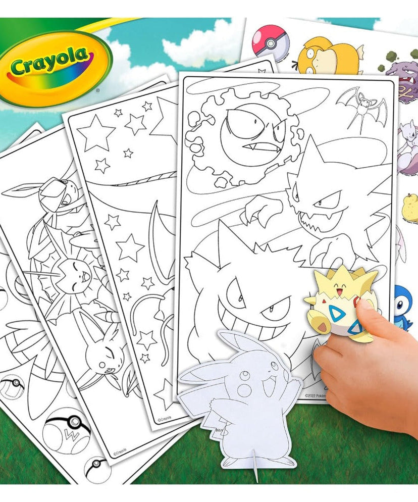 Crayola Pokémon Art Case, Over 75-Piece Kids' Coloring Set with Crayons, Markers, Coloring Pages, Stickers, and Reusable Pikachu Storage Case, Gift for Boys & Girls Aged 5+