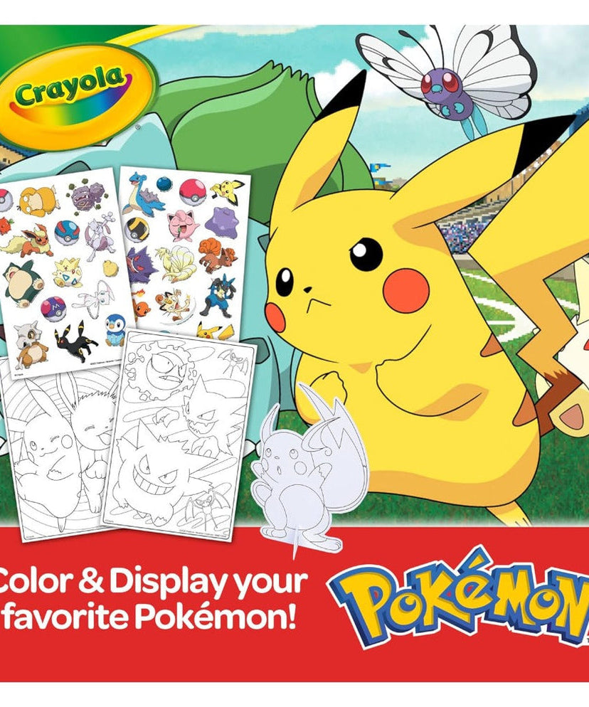 Crayola Pokémon Art Case, Over 75-Piece Kids' Coloring Set with Crayons, Markers, Coloring Pages, Stickers, and Reusable Pikachu Storage Case, Gift for Boys & Girls Aged 5+