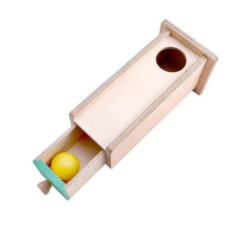 Curious Cub Wooden Object Permanence Box with Drawer, Montessori-Inspired Educational Toy for Babies 9 Months+ | Develops Fine Motor Skills, Hand-Eye Coordination & Early Logic