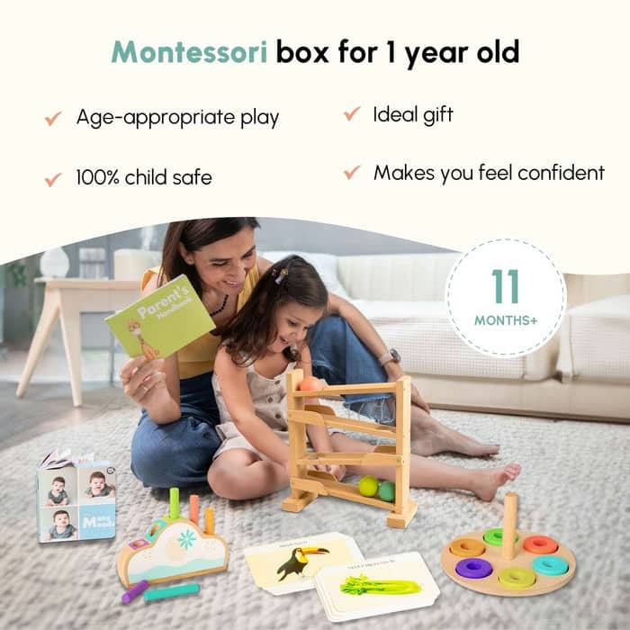 Curious Cub Level 6 Play & Learn Montessori Kit (11-12 Months+) | 7-Piece Educational Toy Set for Logic, Coordination & Emotional Intelligence | minimee kids