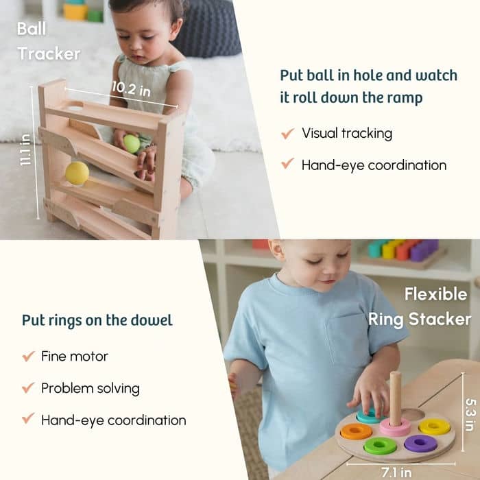 Curious Cub Level 6 Play & Learn Montessori Kit (11-12 Months+) | 7-Piece Educational Toy Set for Logic, Coordination & Emotional Intelligence | minimee kids
