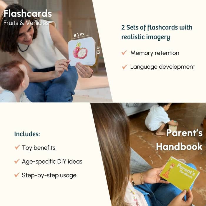 Curious Cub Level 7 Play & Learn Montessori Kit (13 Months+) | 8-Piece Educational Toy Set for Size Discrimination, Hand Strength & Vocabulary | minimee kids