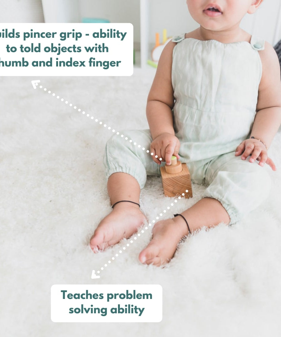 Curious Cub Level 5 Montessori Play & Learn Kit (9 Months+) | 9-Piece Educational Toy Set for Pincer Grip, Shape Recognition & Language Skills | minimee kids