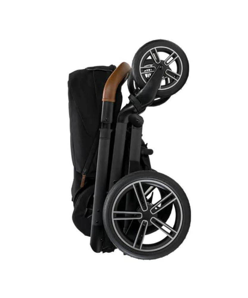 Nuna Mixx Next Baby Stroller - Rear Wheel Free Flex Suspension, Compact Fold Away Axle, Reversible Seat, Pram for 0M+ (Up to 22kg) - Caviar - MINIMEE KIDS