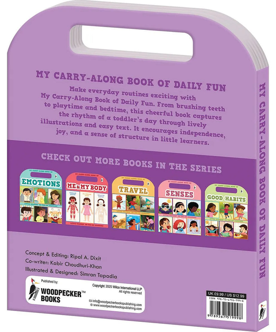 My Carry-Along Book of Daily Fun – Interactive Toddler Board Book with Built-In Handle for Everyday Routines, Toddler Habits, and Early Childhood Structure