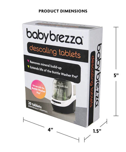 Baby Brezza Descaling Tablets (20-Pack) | Professional Mineral Build-up Remover | Baby-Safe, Non-Toxic & Fragrance-Free | Extends Life of Your Smart Bottle Washer - MINIMEE KIDS