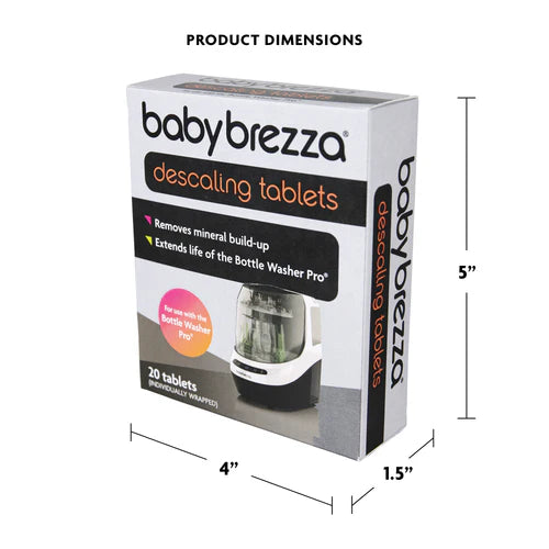 Baby Brezza Descaling Tablets (20-Pack) | Professional Mineral Build-up Remover | Baby-Safe, Non-Toxic & Fragrance-Free | Extends Life of Your Smart Bottle Washer - MINIMEE KIDS