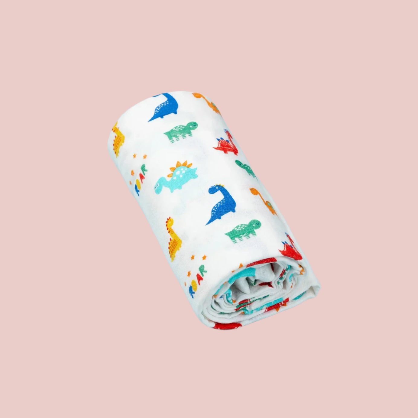 BeeLittle Dino Mite Organic Muslin Swaddle - 100 cm x 100 cm | Pure Cotton, Soft, Lightweight, and Breathable | Blanket for Newborns