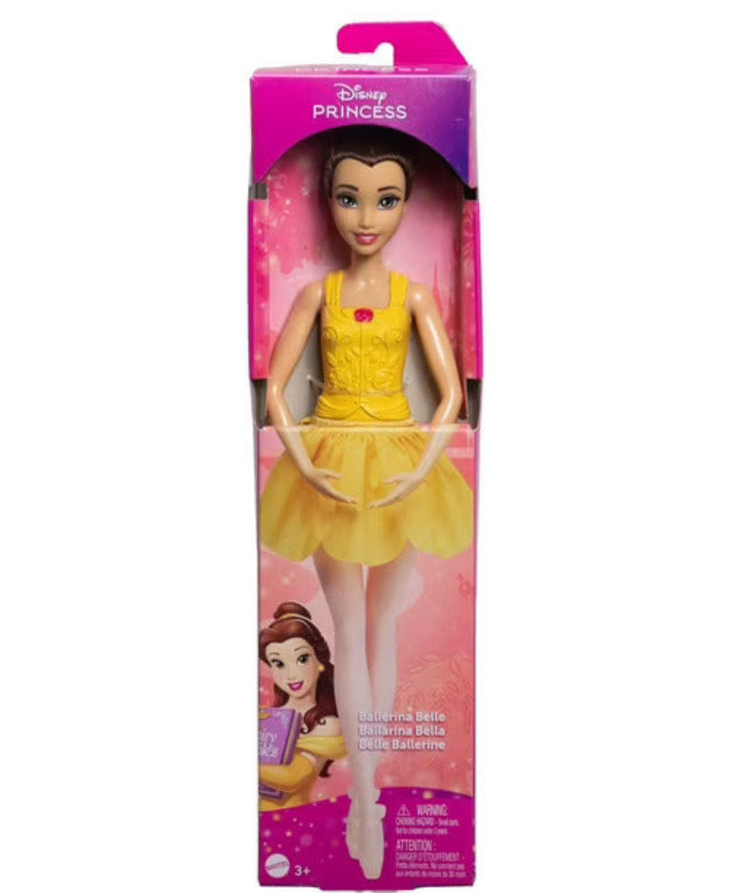 Disney Princess Ballerina Belle Doll – Posable Arms & Legs, Scalloped Skirt & Ballet Bun for Dance-Themed Play | 3+ Years