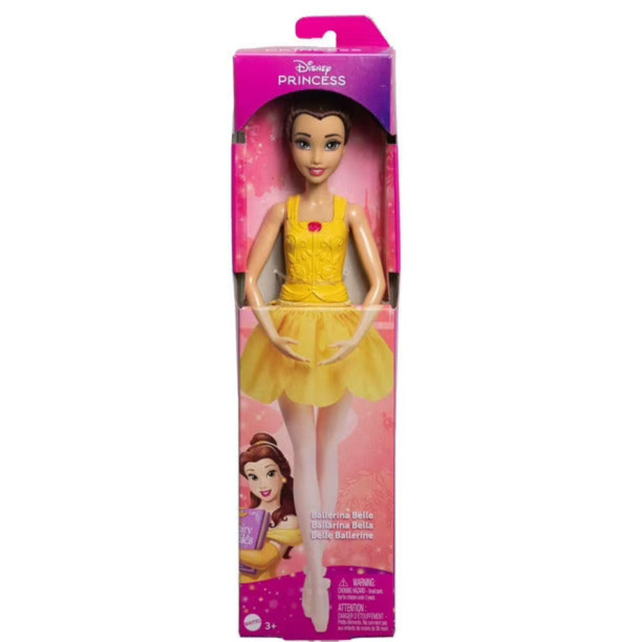 Disney Princess Ballerina Belle Doll – Posable Arms & Legs, Scalloped Skirt & Ballet Bun for Dance-Themed Play | 3+ Years