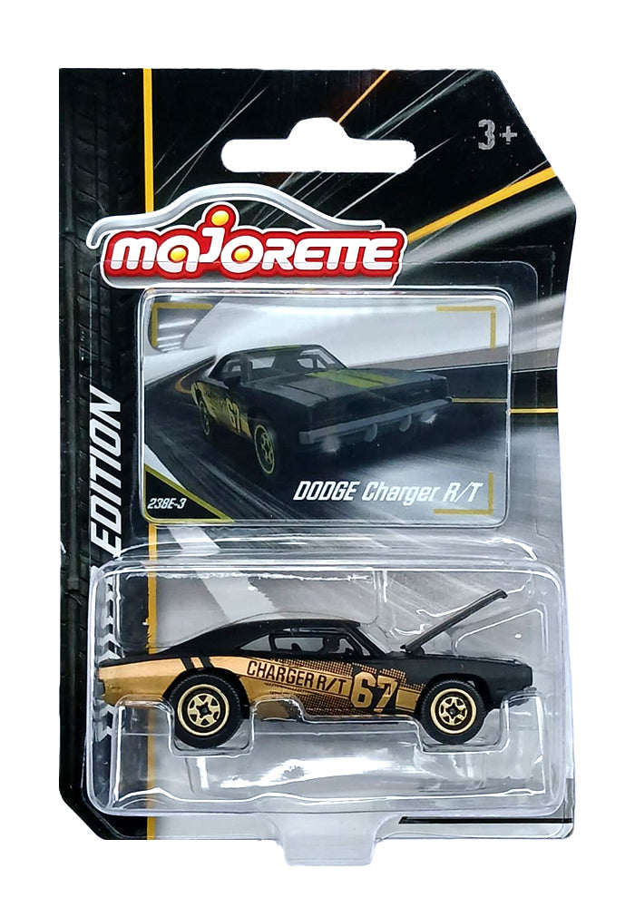 Majorette Limited Edition 9 Die-Cast Cars | 1:64 Scale Black & Gold Collector Series | Includes Audi Q4 e-tron, Porsche 917, Dodge Charger R/T & More | Pack of 1 | For Ages 3+