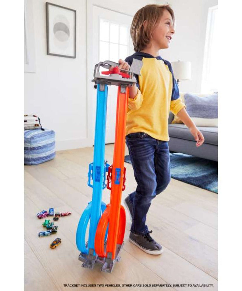 Hot Wheels Stunt Tracks - Double Loop Dash Track Set | 2 Loops, 2 Cars, Head-to-Head Racing | 5+ Years - GFH85