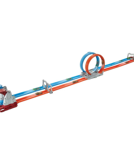 Hot Wheels Stunt Tracks - Double Loop Dash Track Set | 2 Loops, 2 Cars, Head-to-Head Racing | 5+ Years - GFH85