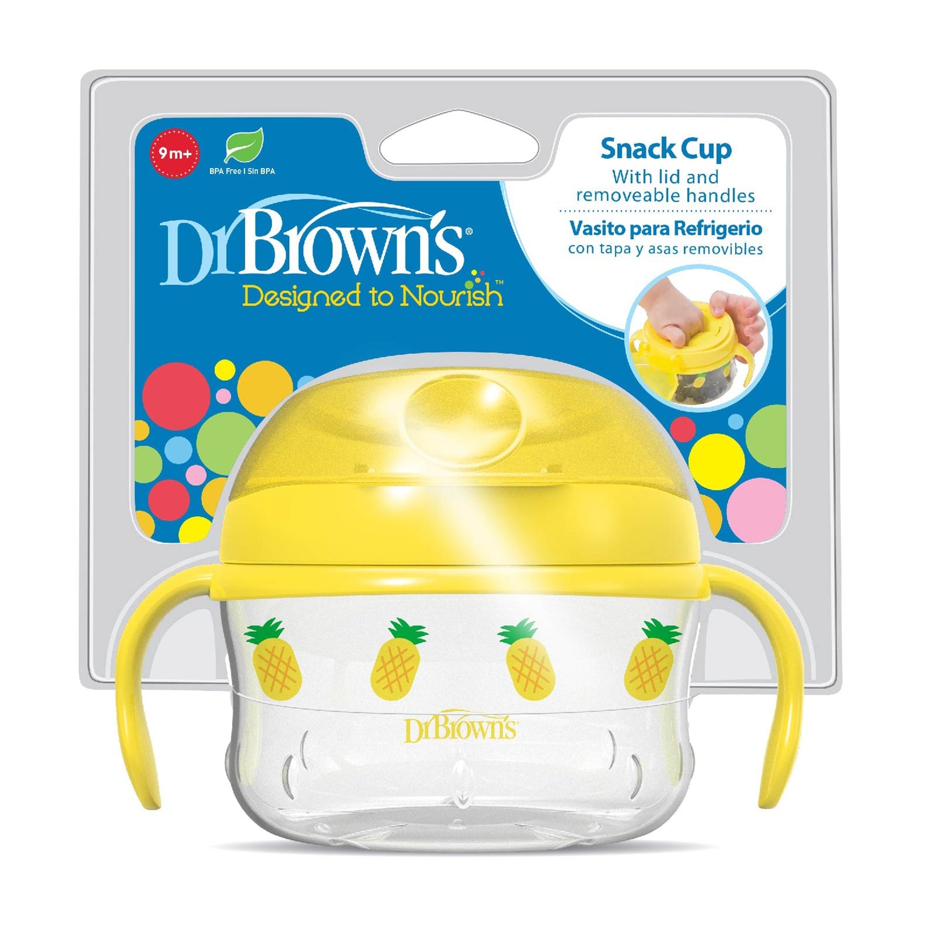 Dr Brown's Snack Cup with lid & removeable handles for 9+ Months