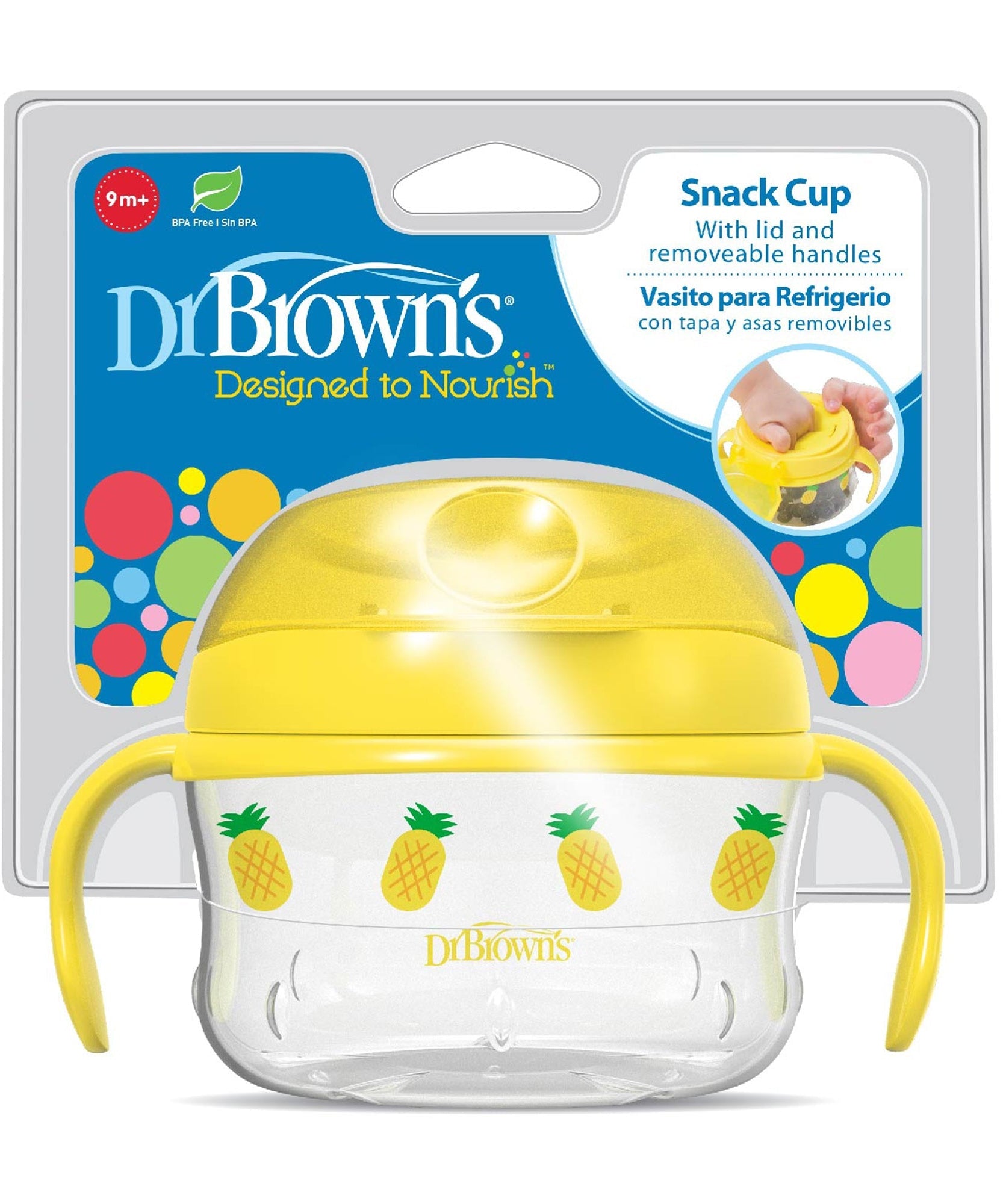 Dr Brown's Snack Cup with lid & removeable handles for 9+ Months