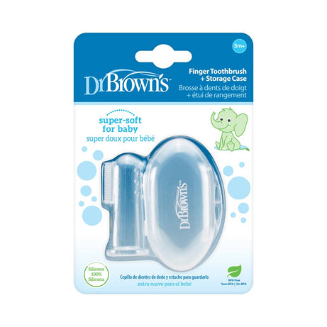 Dr Brown's Super Soft baby Finger Toothbrush + Storage Case for 3+ Months