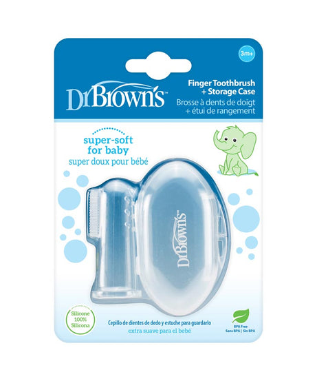 Dr Brown's Super Soft baby Finger Toothbrush + Storage Case for 3+ Months