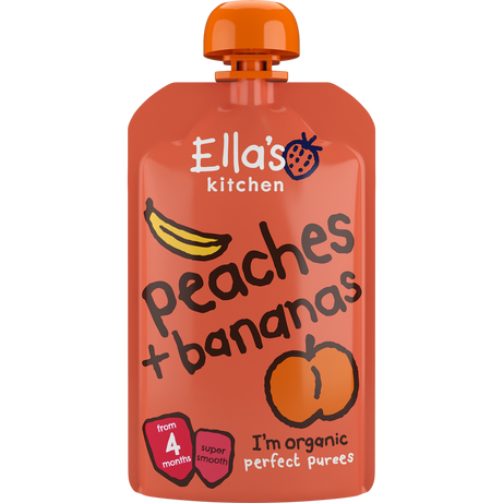 Ella's Kitchen Organic Peaches + Bananas Puree 120g - Delicious & Nutritious Baby Food