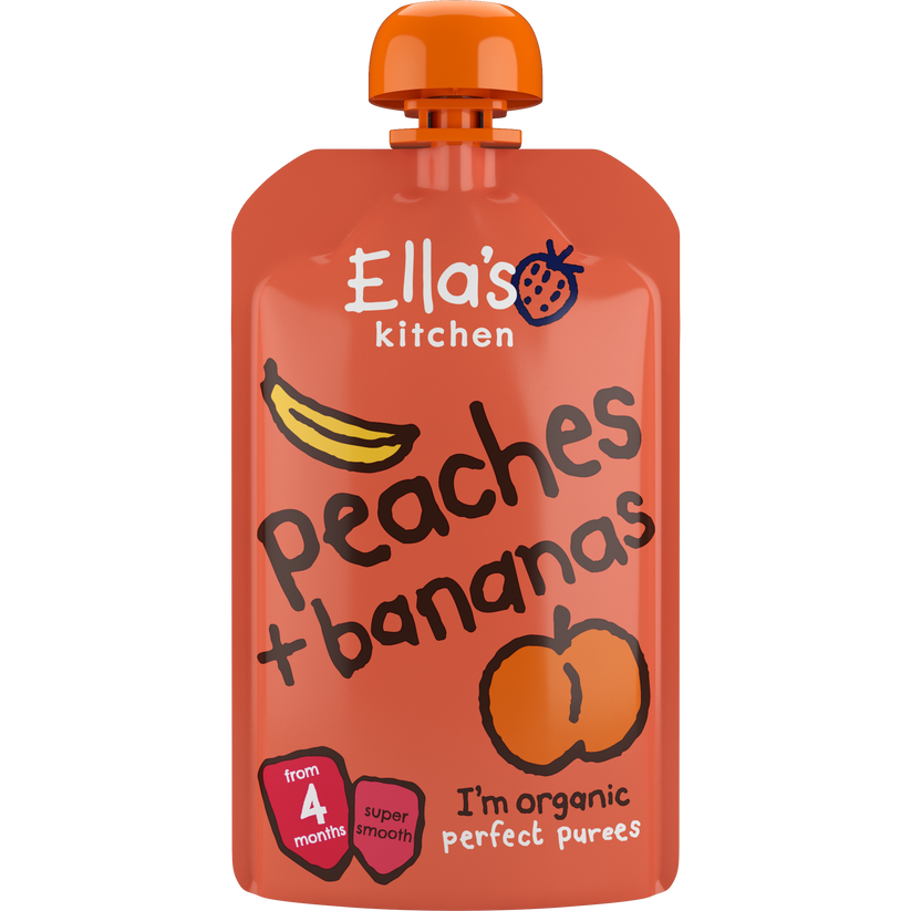 Ella's Kitchen Organic Peaches + Bananas Puree 120g - Delicious & Nutritious Baby Food