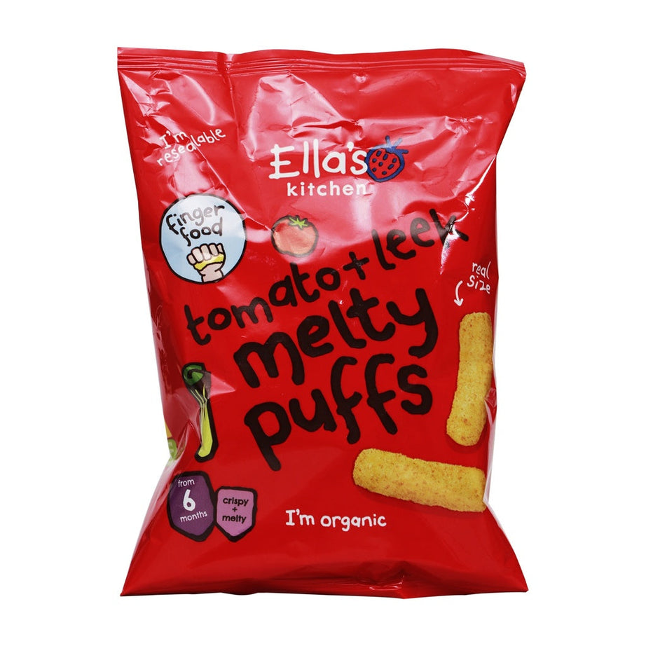 Ella's Kitchen Tomato + leek Melty Puffs from 6 Months | Organic - 20g