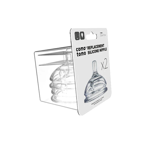 Comotomo Replacement Silicone Nipple with 1 Hole Slow Flow for 0-3 Months - Pack of 2 Teats - MINIMEE KIDS