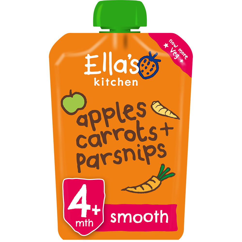 Ella’s Kitchen Apples Carrots + Parsnips Perfect Puree for Babies 4 Months & Above - 120g