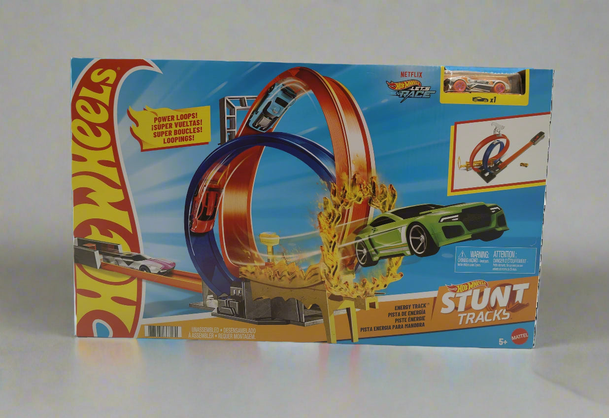 Hot Wheels Stunt Tracks - Energy Track | Power Loops! Stunts & Racing Set | Includes 1 Car | 5+ Years - GND92