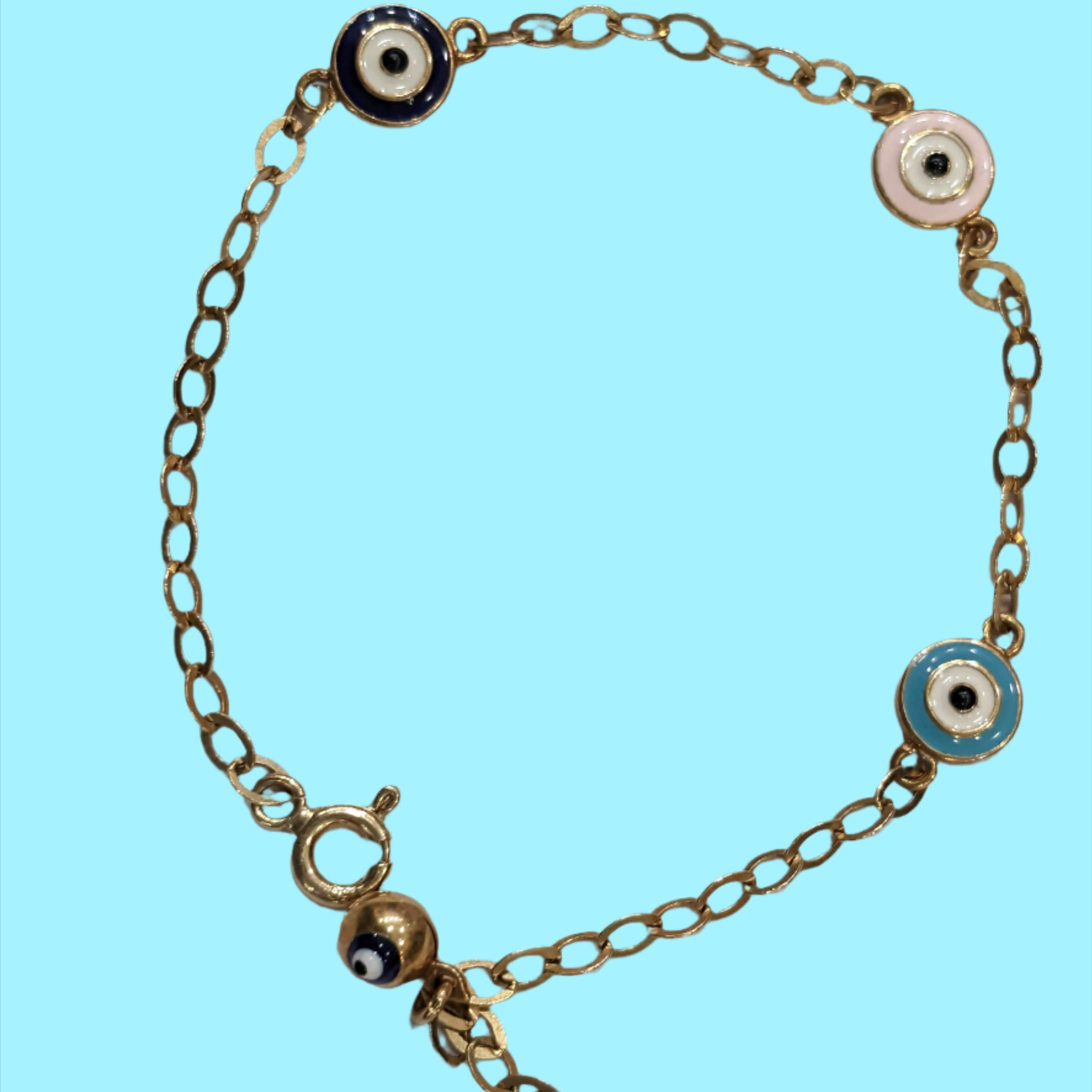Evil Eye Protective & Stylish Bracelet for Kids - 18k Gold