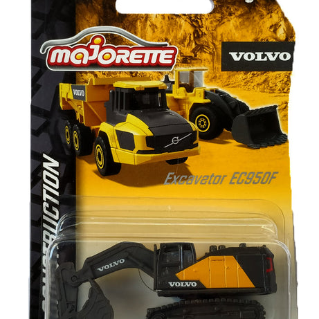 Majorette Volvo Construction Series (6 Assorted Models), Officially Licensed Die-Cast Metal Toy Vehicles with Moving Parts, for Kids and Collectors Aged 3+