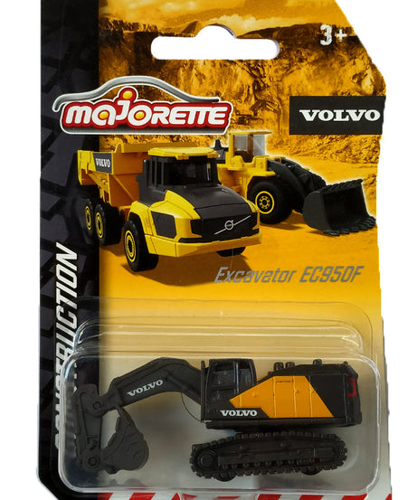 Majorette Volvo Construction Series (6 Assorted Models), Officially Licensed Die-Cast Metal Toy Vehicles with Moving Parts, for Kids and Collectors Aged 3+ - MINIMEE KIDS