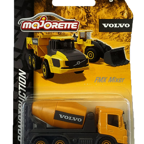 Majorette Volvo Construction Series (6 Assorted Models), Officially Licensed Die-Cast Metal Toy Vehicles with Moving Parts, for Kids and Collectors Aged 3+
