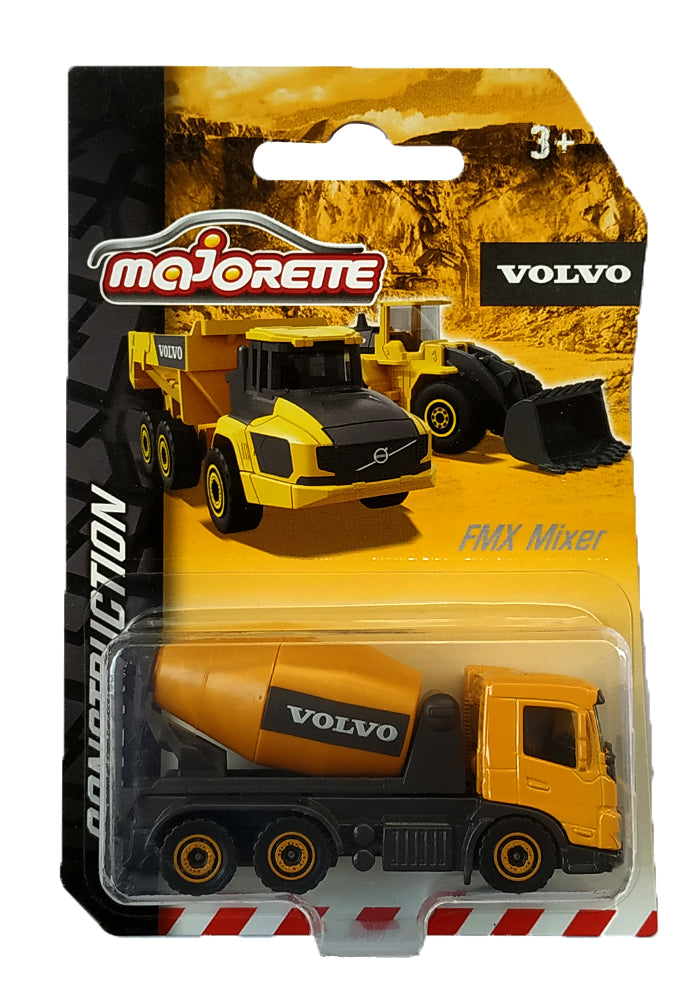Majorette Volvo Construction Series (6 Assorted Models), Officially Licensed Die-Cast Metal Toy Vehicles with Moving Parts, for Kids and Collectors Aged 3+
