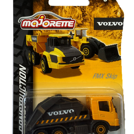 Majorette Volvo Construction Series (6 Assorted Models), Officially Licensed Die-Cast Metal Toy Vehicles with Moving Parts, for Kids and Collectors Aged 3+
