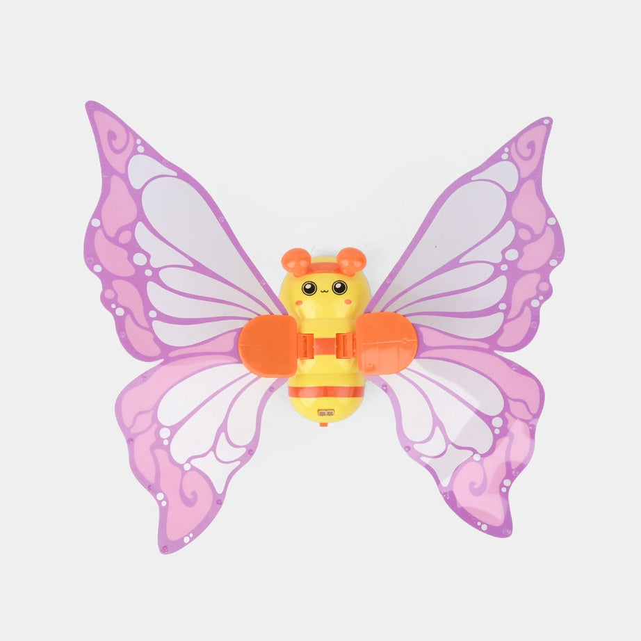 Flapping Bee Fairy Wings with Lights & Music – Motion-Activated Flying Bee Toy for Kids, Safe Non-Toxic, Interactive & Imaginative Play, Portable Gift (Box 9"x15")