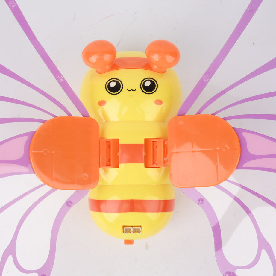 Flapping Bee Fairy Wings with Lights & Music – Motion-Activated Flying Bee Toy for Kids, Safe Non-Toxic, Interactive & Imaginative Play, Portable Gift (Box 9"x15")