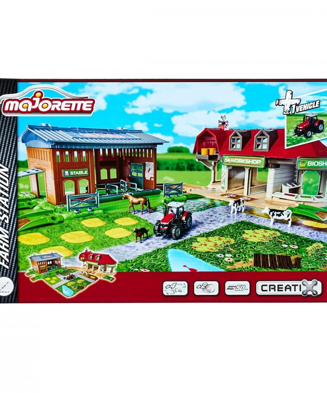 Majorette Creatix Farm Feature-Packed Toy Farm Set With Barn, Tractor, Animals & Accessories for Kids Aged 5+ | Multicolor