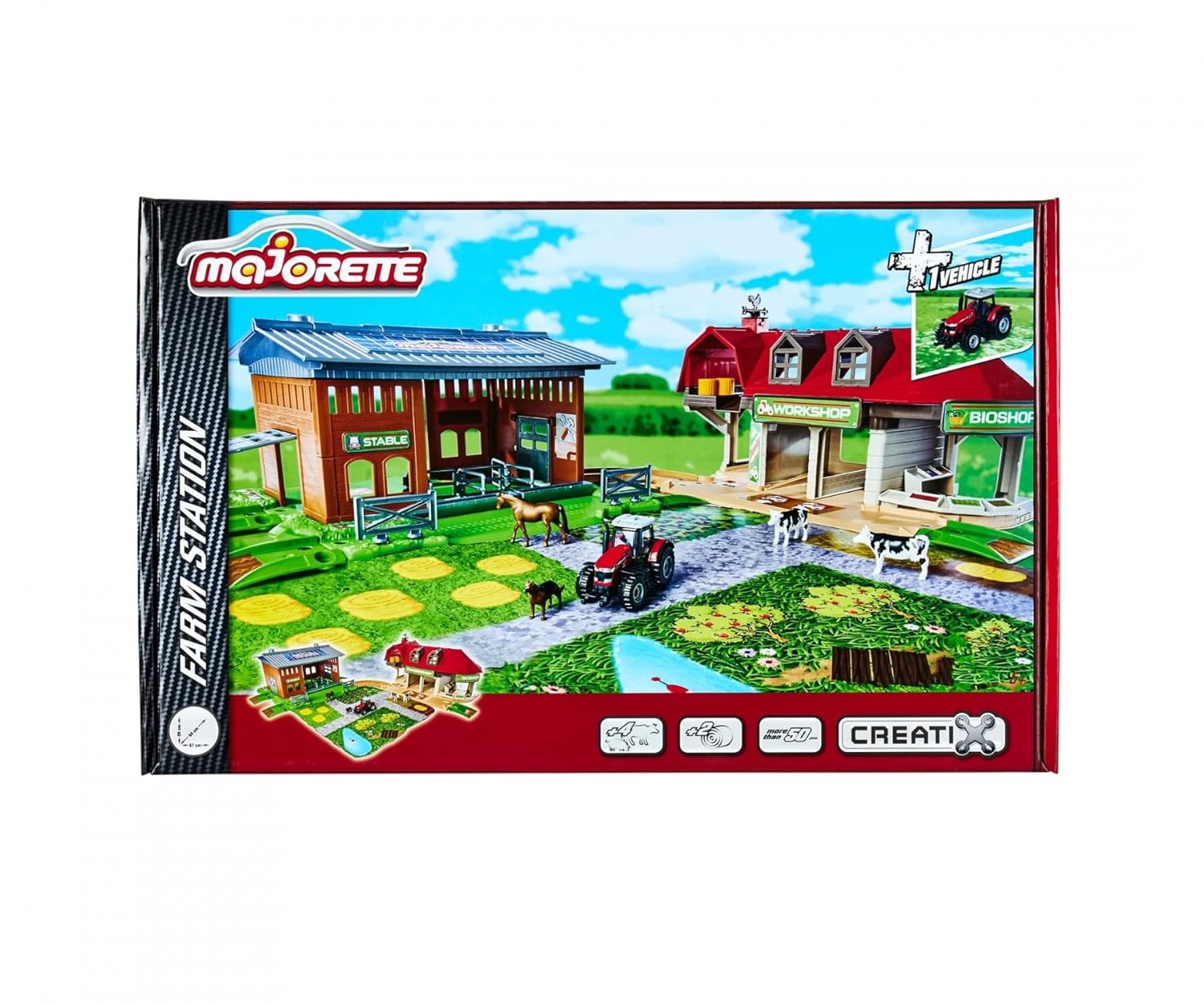 Majorette Creatix Farm Feature-Packed Toy Farm Set With Barn, Tractor, Animals & Accessories for Kids Aged 5+ | Multicolor