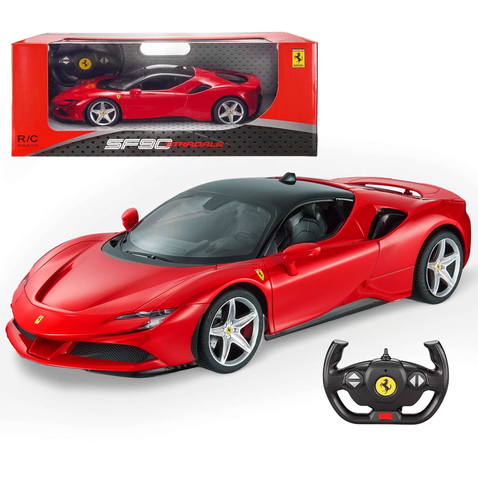 RASTAR Ferrari SF90 Stradale RC Car 1/14 Scale – Licensed Remote Control Toy Car with LED Lights, 2.4GHz Controller & Realistic Detailing – Perfect Gift for Kids & Collectors