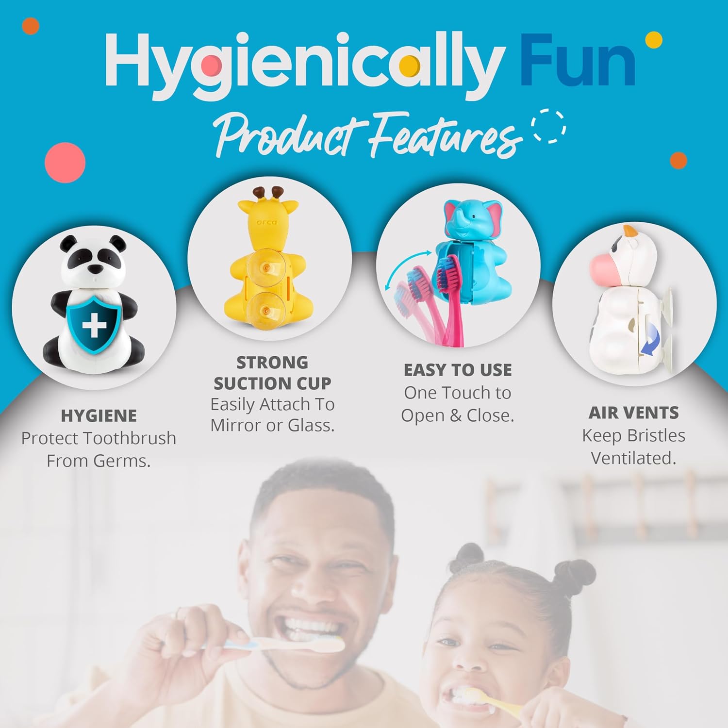 Flipper Fun Animal ToothBrush & Toothbrush Cover Set - Cow