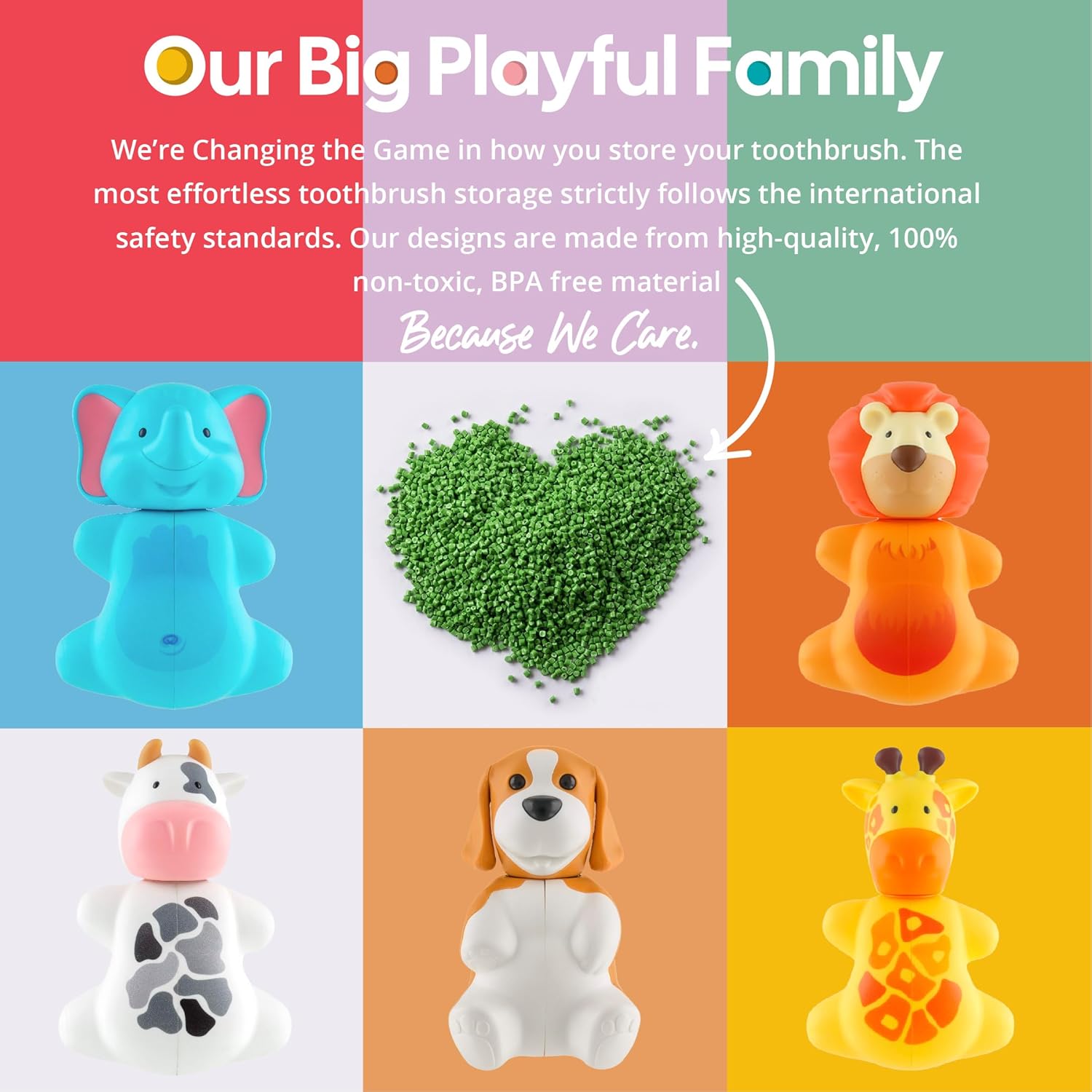 Flipper Fun Animal ToothBrush & Toothbrush Cover Set - Cow