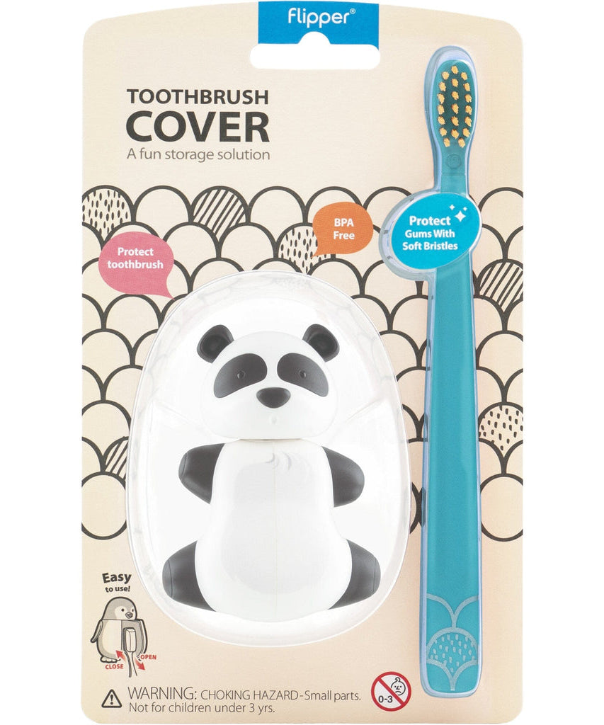 Flipper Fun Animal ToothBrush & Toothbrush Cover Set - Panda