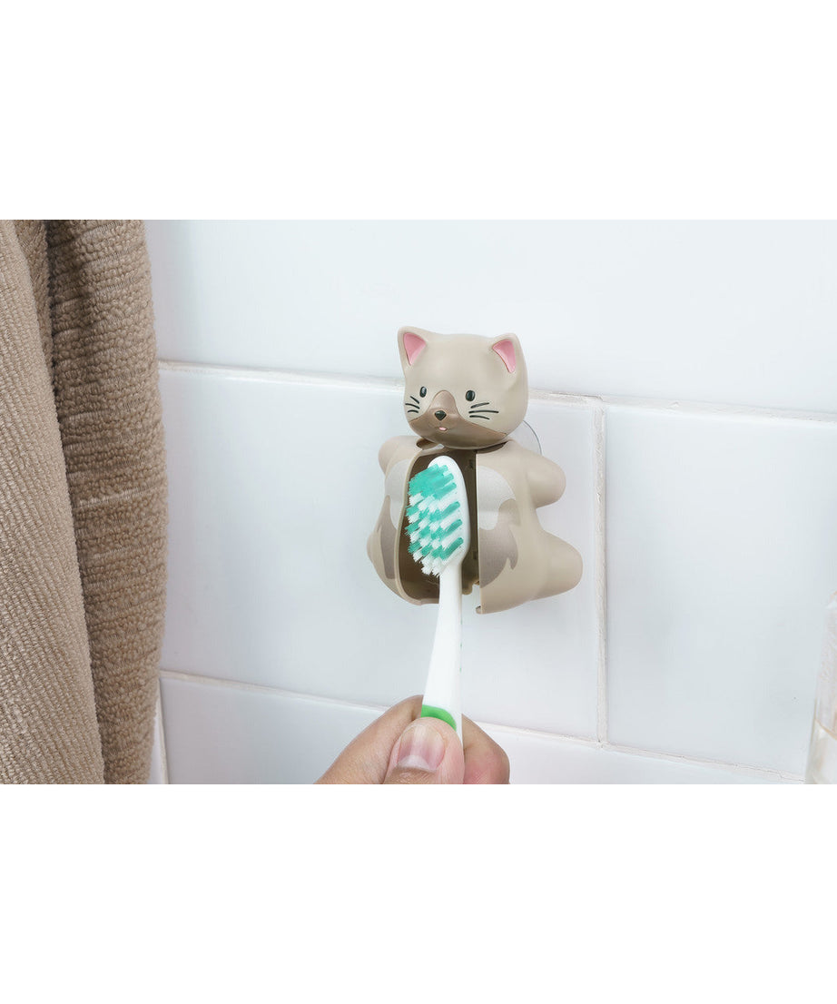 Flipper Fun Animal ToothBrush & Toothbrush Cover Set - Cat