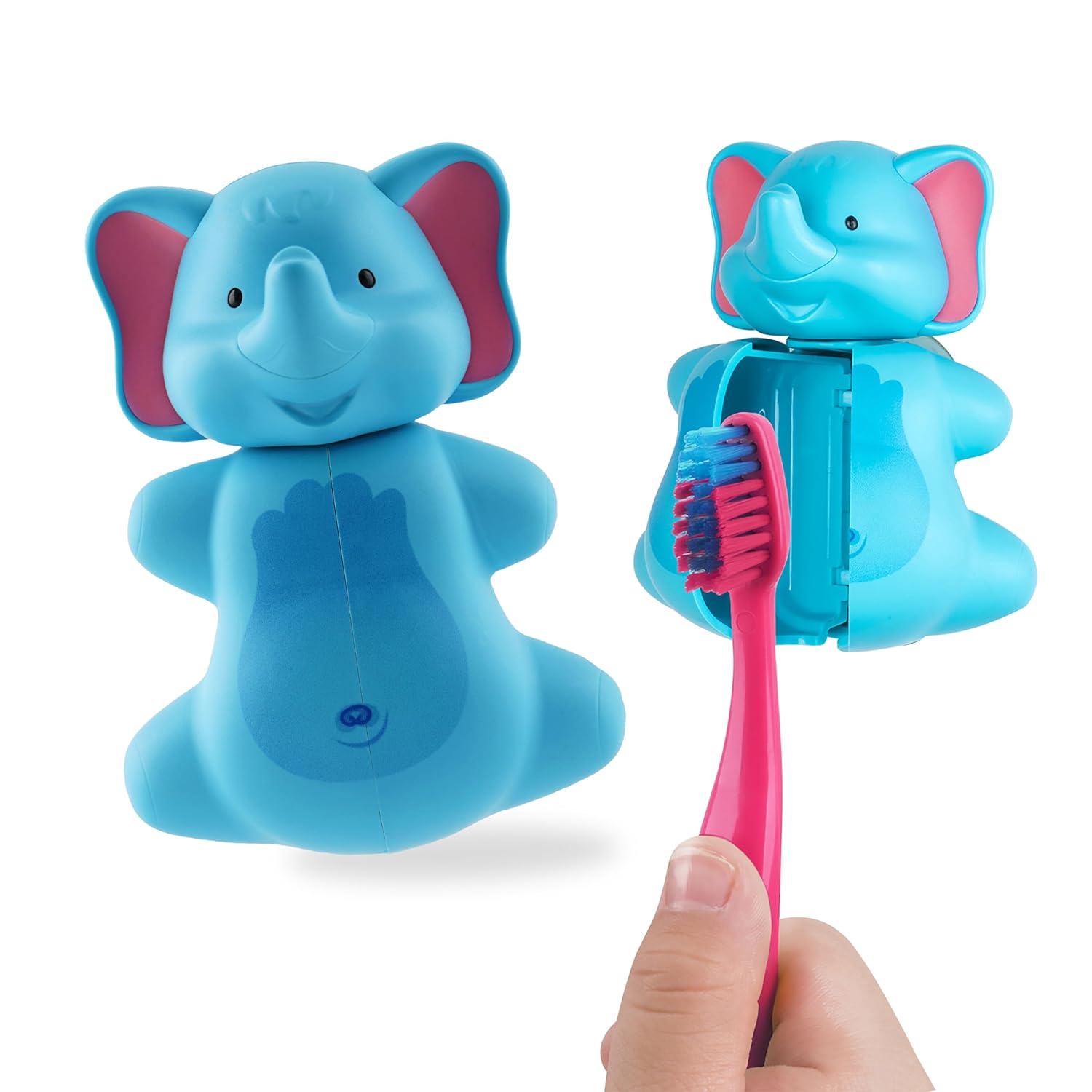Flipper Fun Animal ToothBrush & Toothbrush Cover Set - Elephant